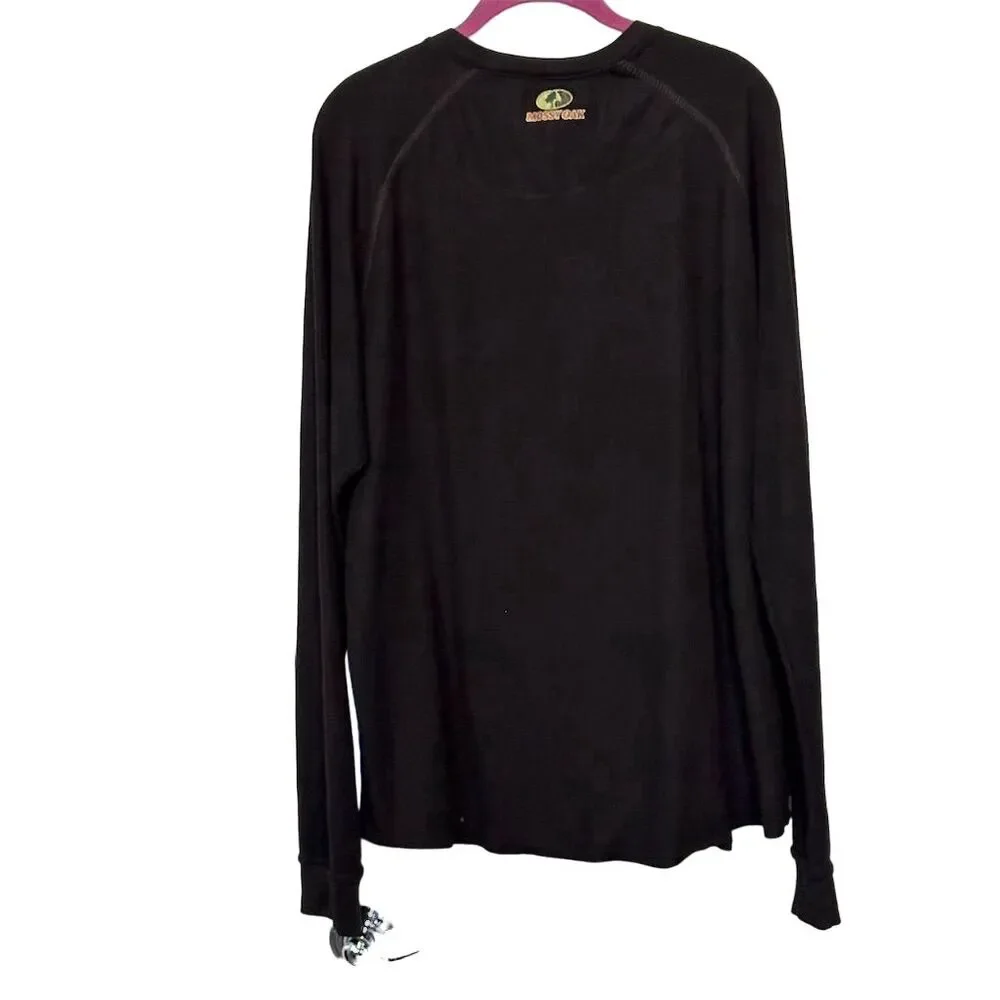 Mossy Oak Men's XL Black Camo Long Sleeve Henley‎ Shirt - Picture 2 of 6